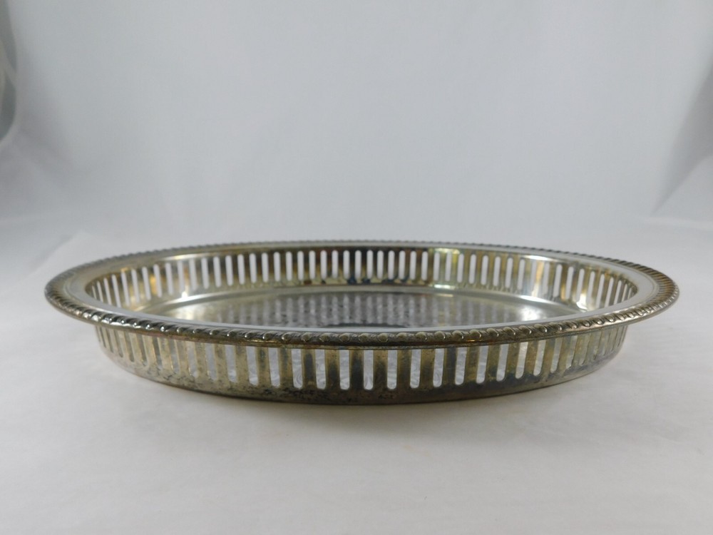 Vintage Oval Silverplate Tray 11.5”