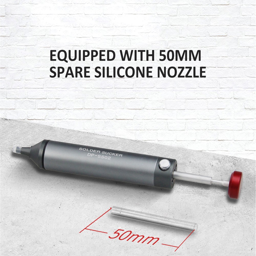 Engineer Solder Sucker Desoldering Pump Silicone Nozzle Portable Replaceable