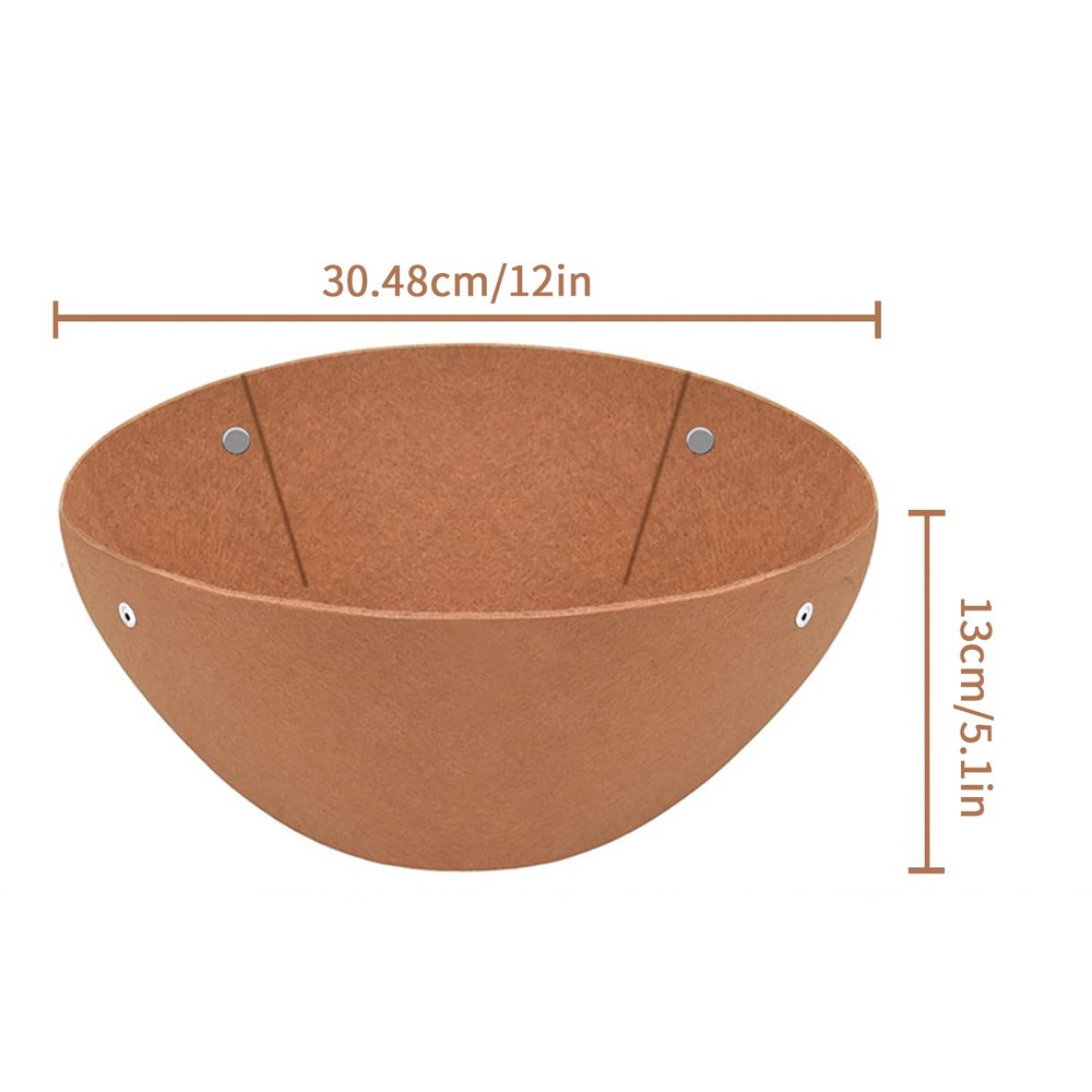 3Pc Round Hanging Basket Liners Felt Replacement Inserts for Hanging Baskets