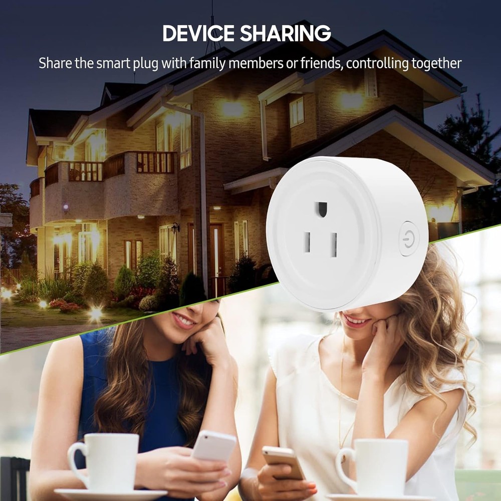 2 Pack Smart Wi-Fi Plug with APP Remote Control and Voice Control 10A