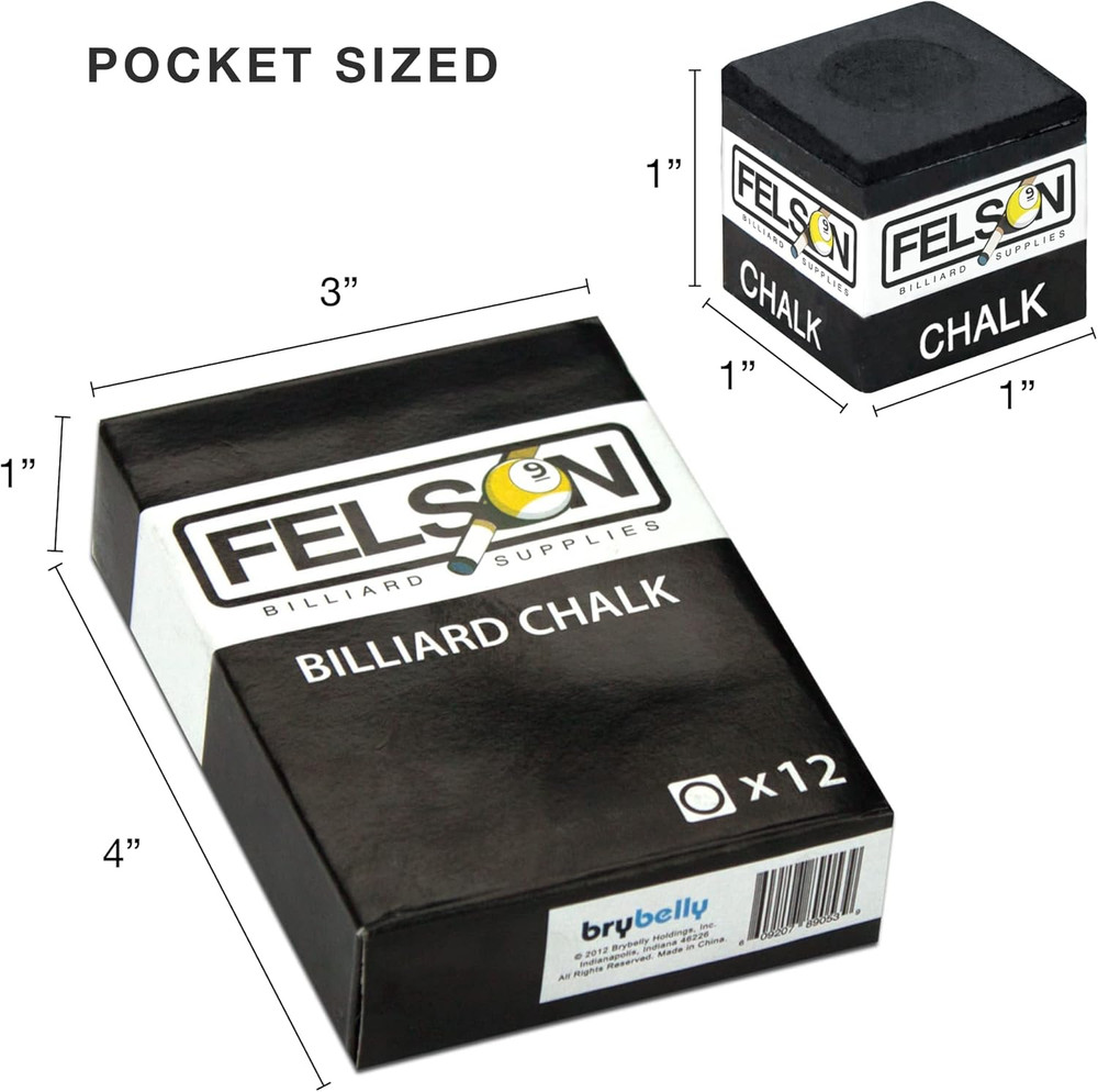 Felson Pool Chalk Cubes | Pool Table Accessories for Table Billiards | Pool Cue