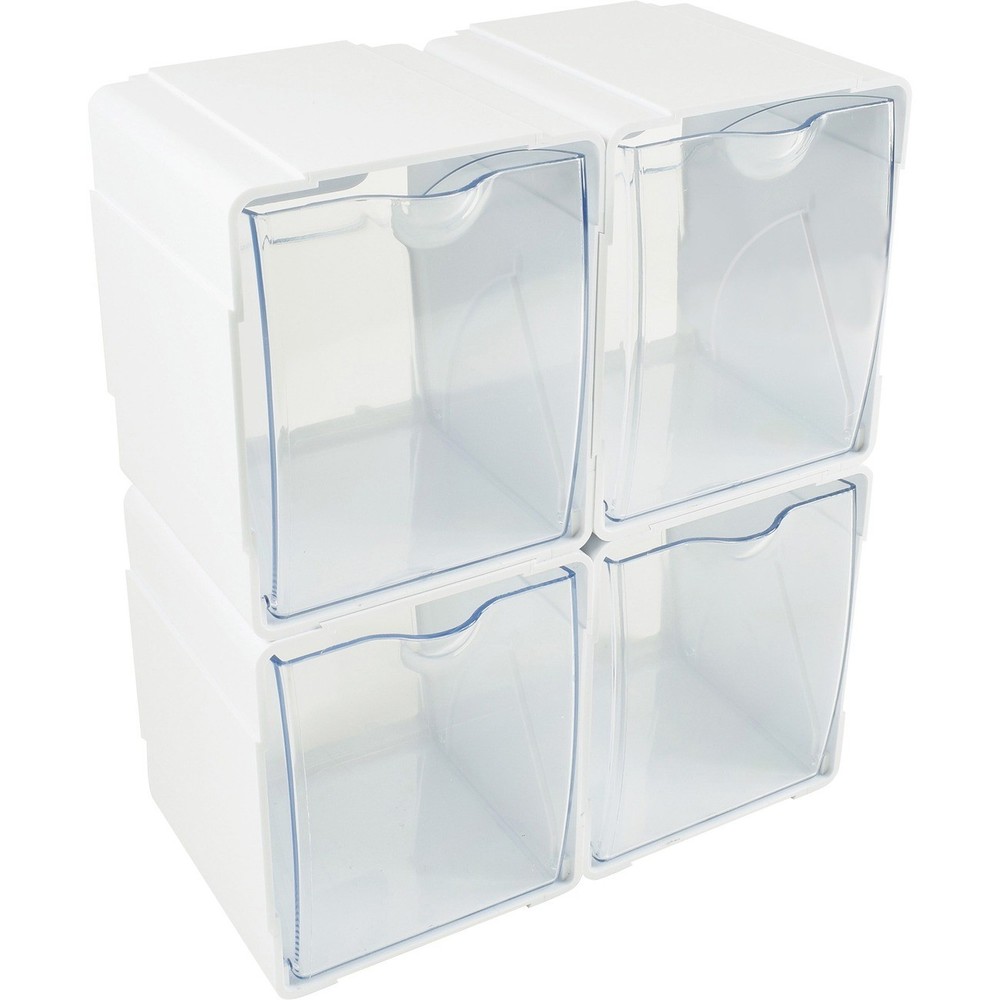 Deflecto DEF421103 Desktop Storage Bin 4 Compartment White