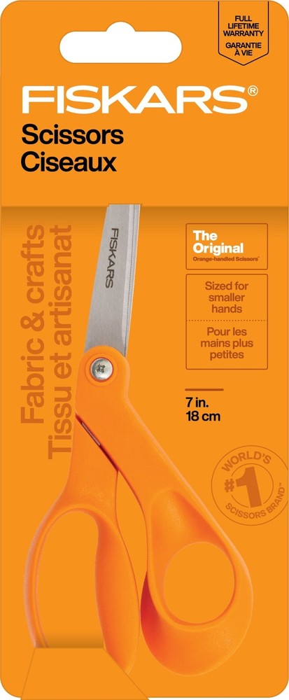 Fiskars 7" Petite Original, Orange-Handled Scissors
