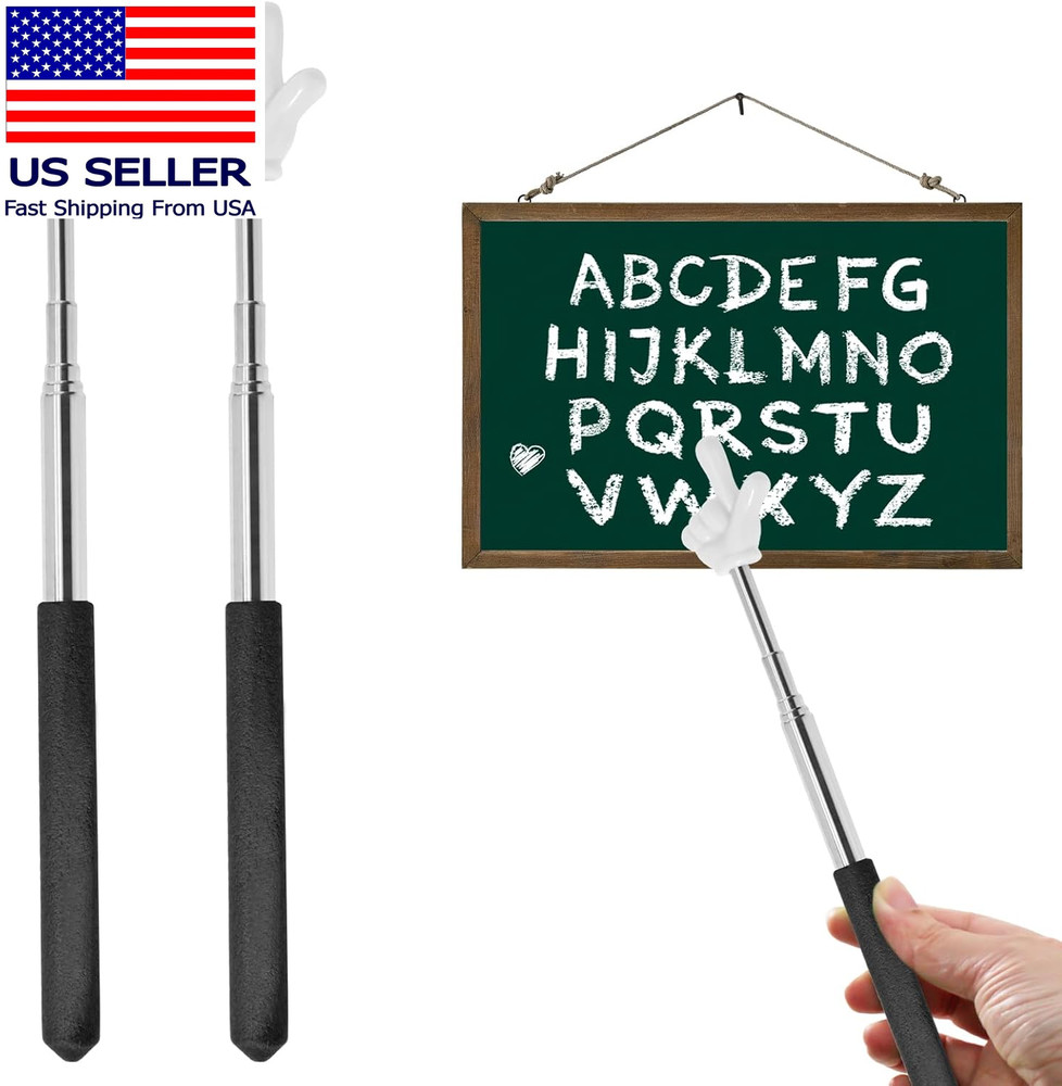 2 Pack Telescoping Teachers Pointer - Versatile Retractable Hand Pointers for Te