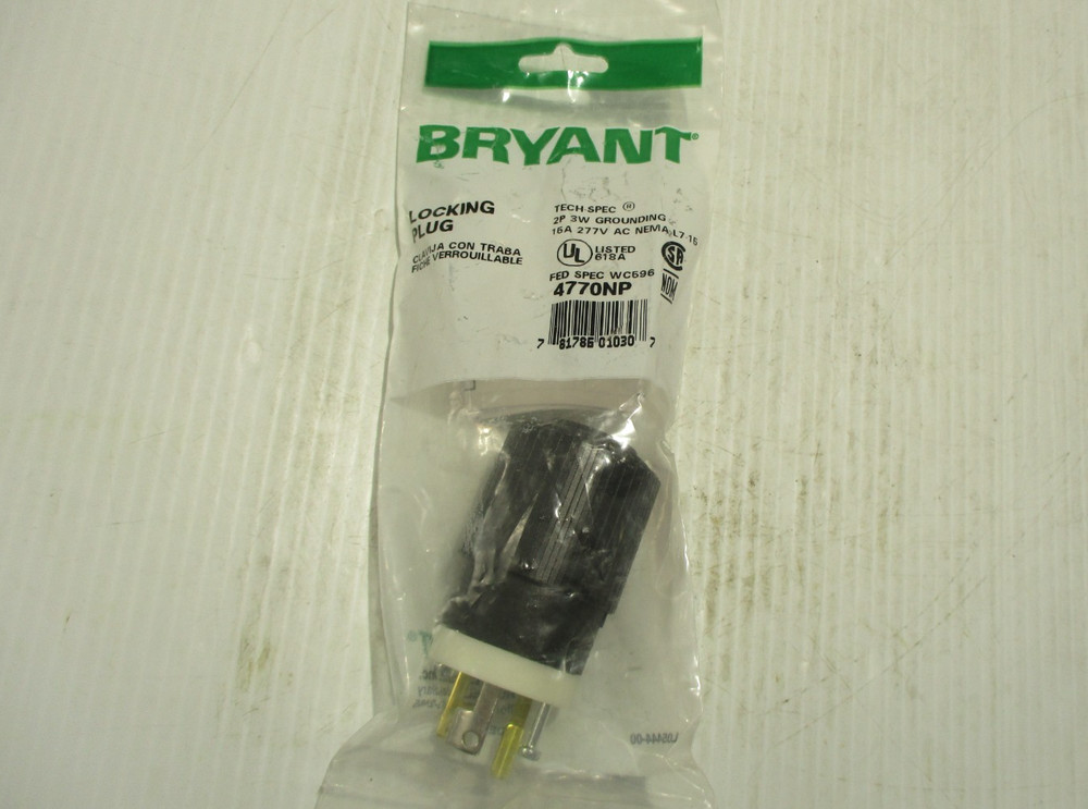 NEW BRYANT 4770NP LOCKING PLUG 15A 277V