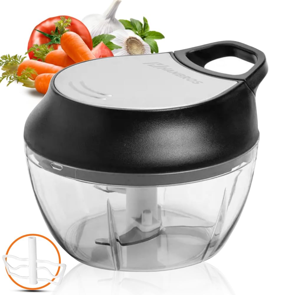 Manual Food Processor Vegetable Chopper, Portable Hand Pull String Garlic Min...