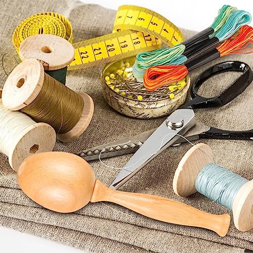 Sock Darning Kit Wood Darning Mushroom Darning Needle Thread for Adul