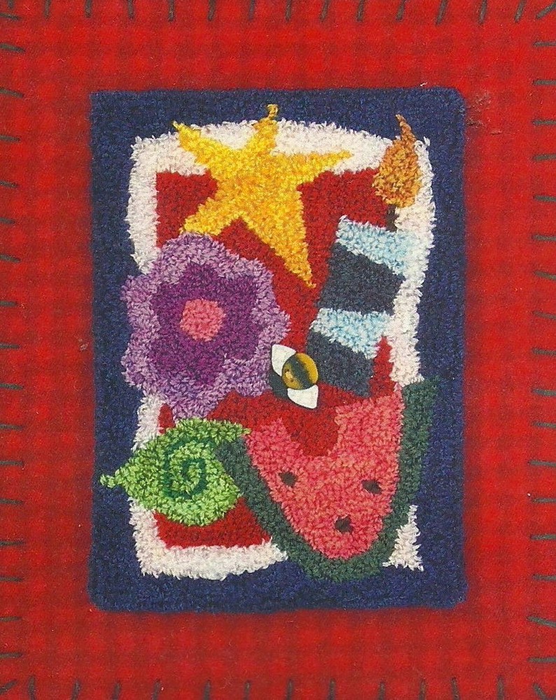 Lizzie Kate "Picnic" Punchneedle Embroidery Pattern + Button