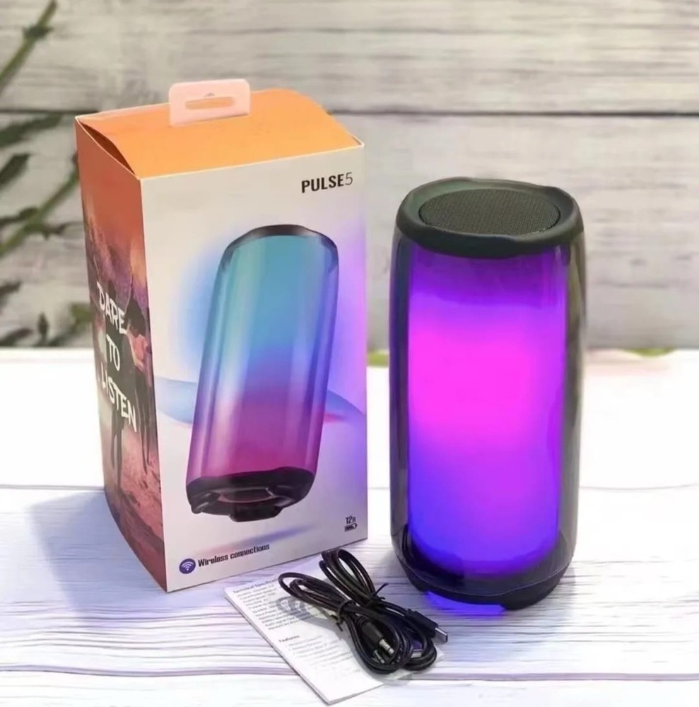 Portable Pulse 5 Wireless Speaker LED Light Bluetooth Compatible 12H