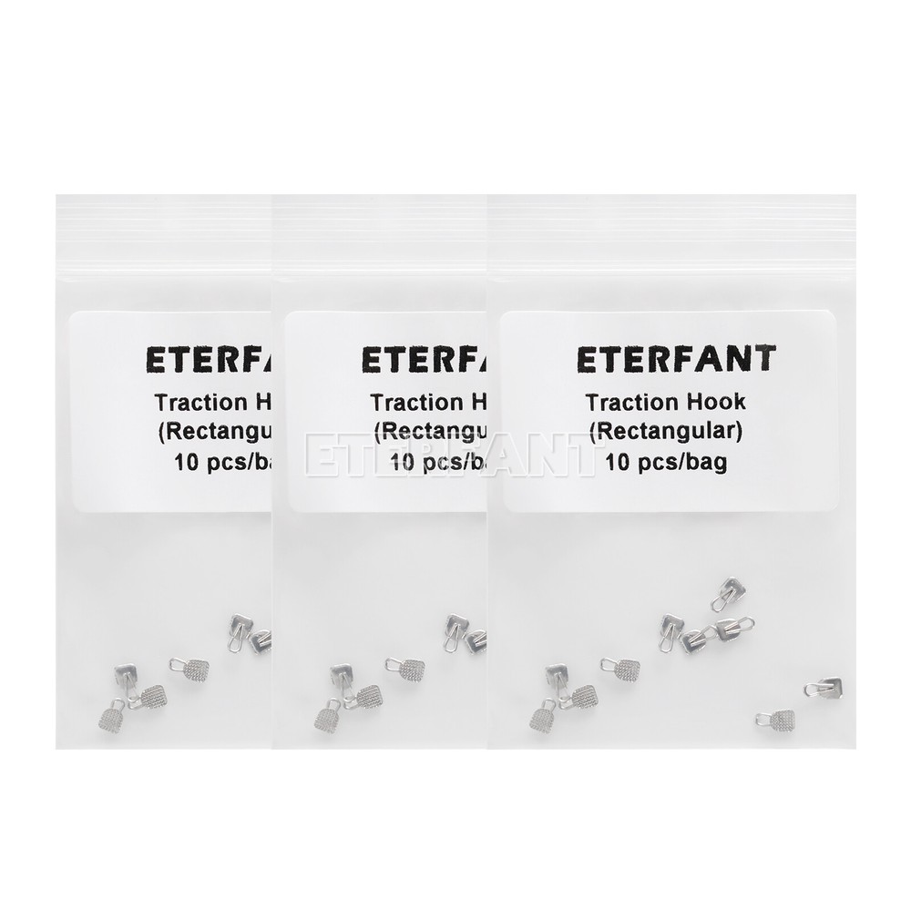 5xETERFANT Dental Orthodontic Lingual Buttons Traction Hook Bondable Rectangular