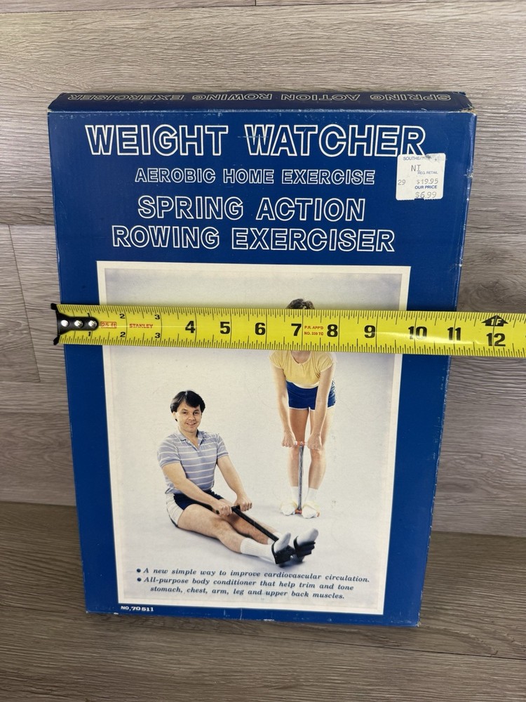 Vintage Aerobic Exerciser Weight Watcher Spring Action Rowing Exerciser in Box