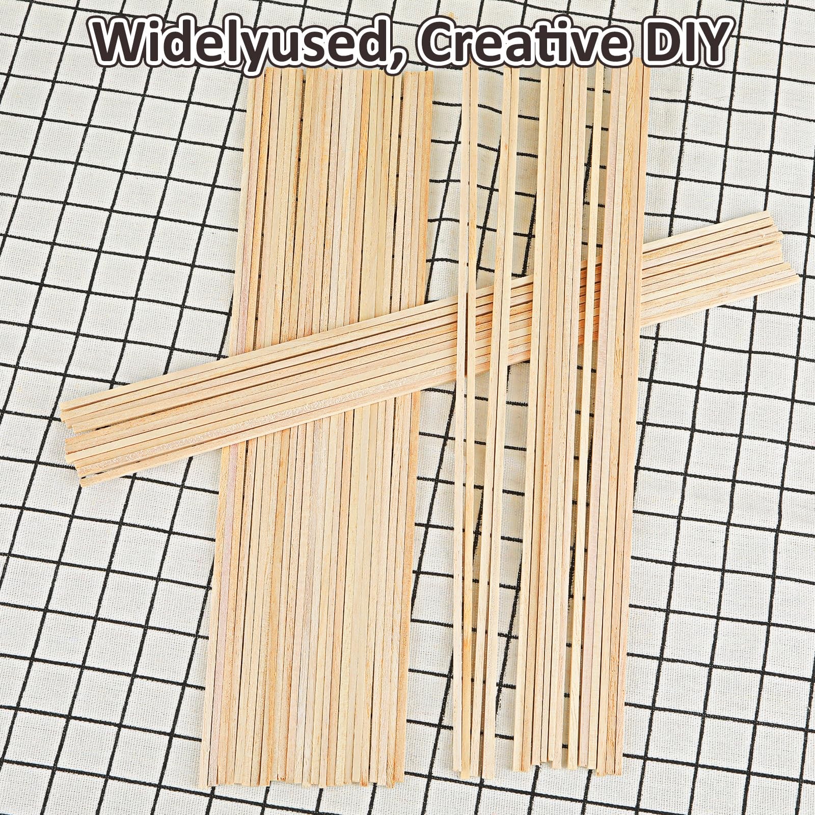 50 PCS Wooden Dowel Rods, Square Dowels 1/8" x 12"（50pcs）, wood color