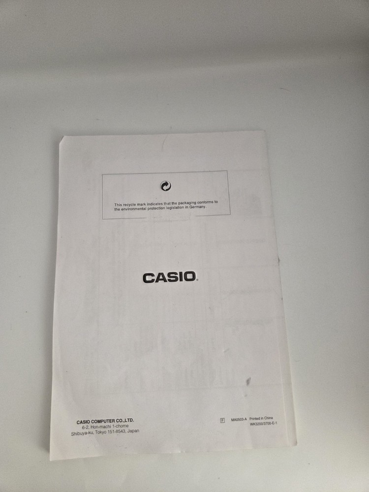 Casio Keyboard WK-3200 WK-3700 User Guide