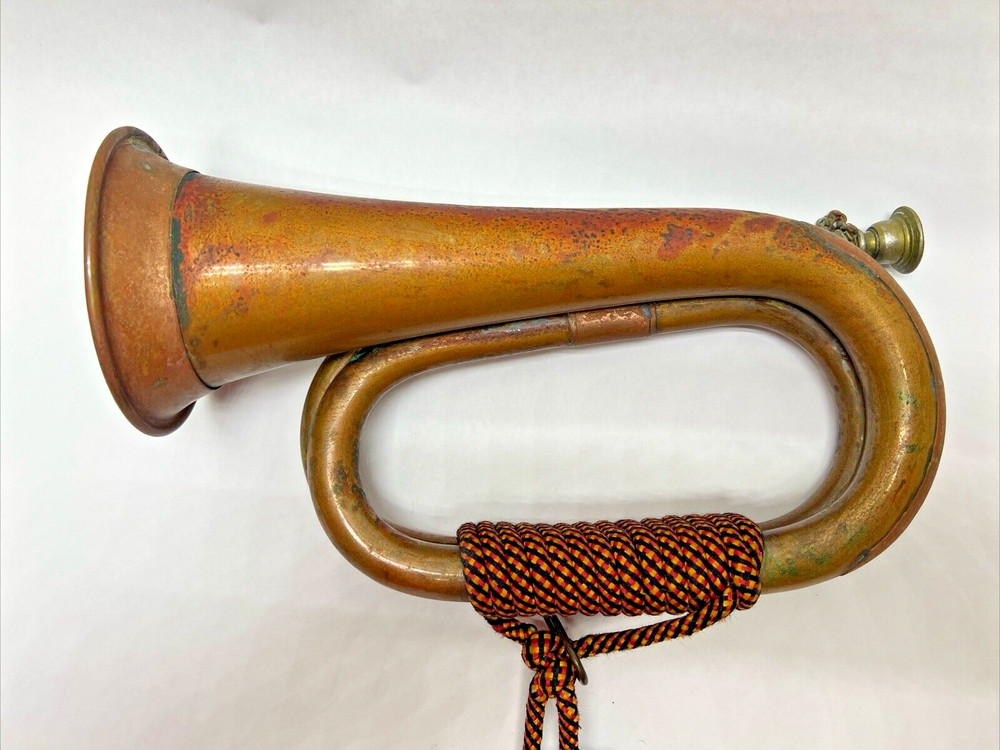 REGIMENT BUGLE BRASS WITH LANYARD 11” Long