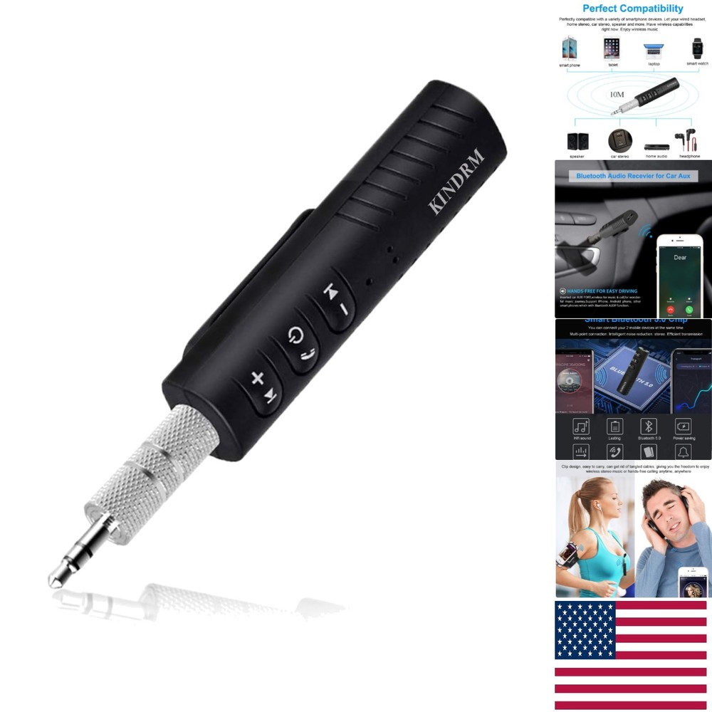 Portable Wireless Bluetooth Audio Receiver - Hands-Free Calls & Dual Pairing
