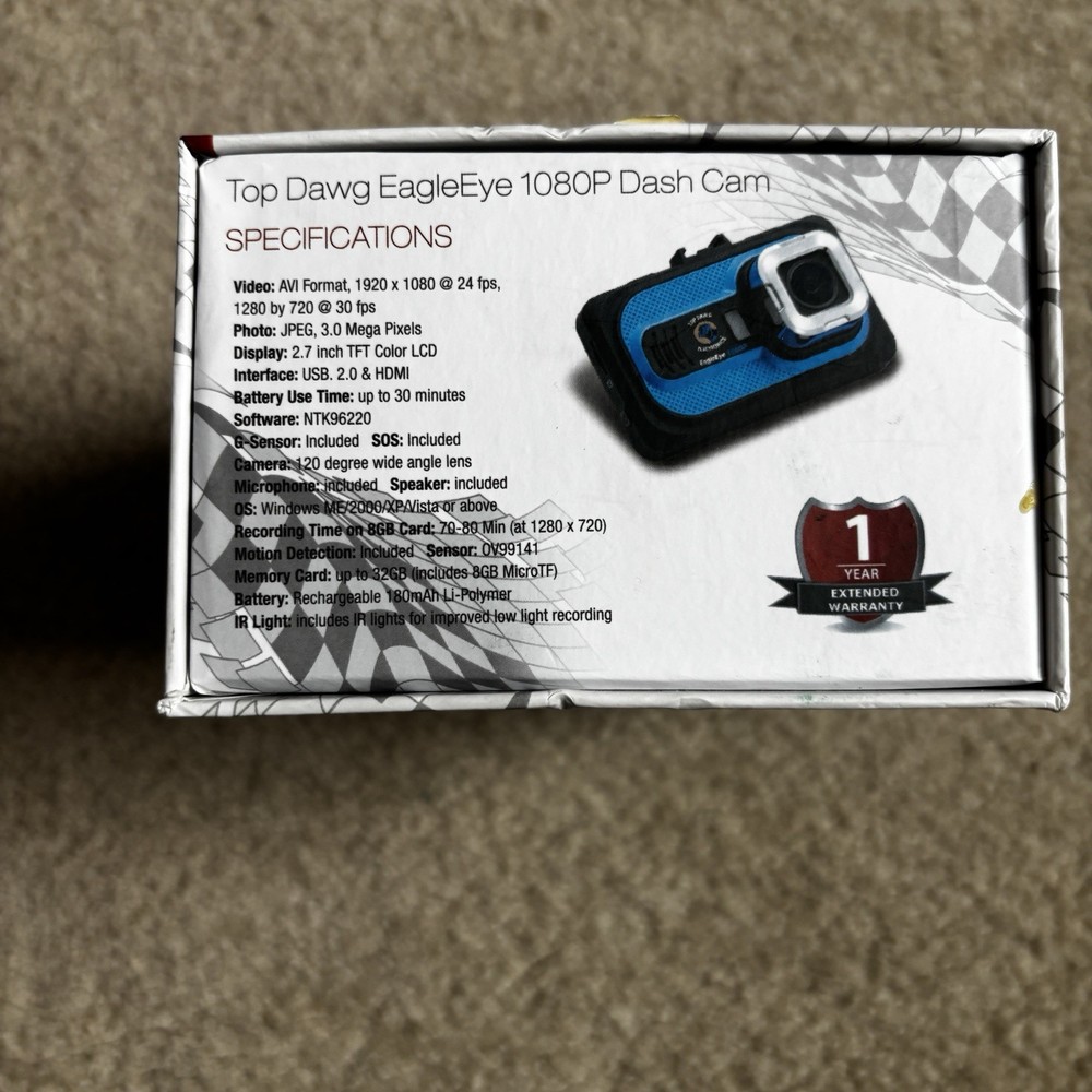 Top Dawg EagleEye 1080P Dash Camera - ​New Open Box, Never Used