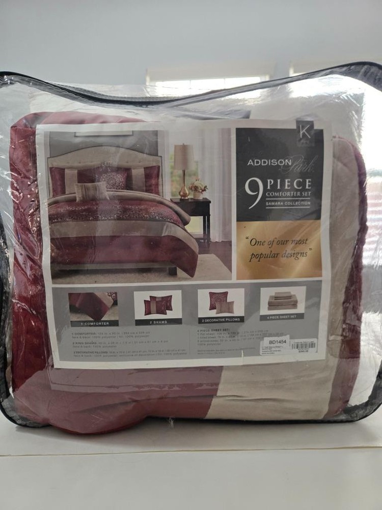 JLA Home Red Samara 9-Pc. King Comforter Set