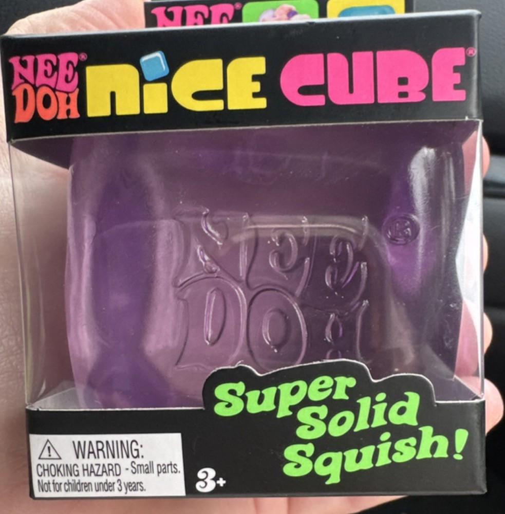 Nee Doh Nice Cube Super Solid Squish Purple Sensory Toy