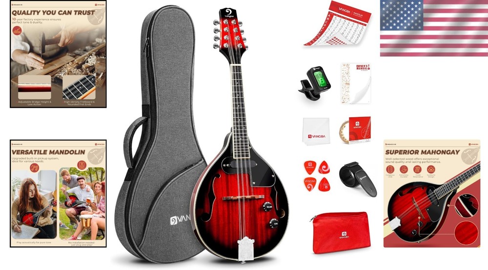 Redburst Mahogany Mandolin Instrument=