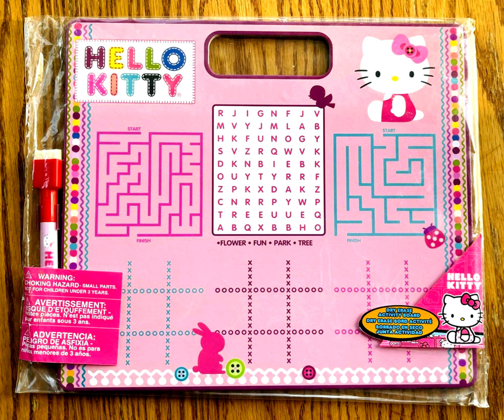 Hello Kitty 2 Sided Dry Erase Activity Board Plus Marker 2013 New Sealed
