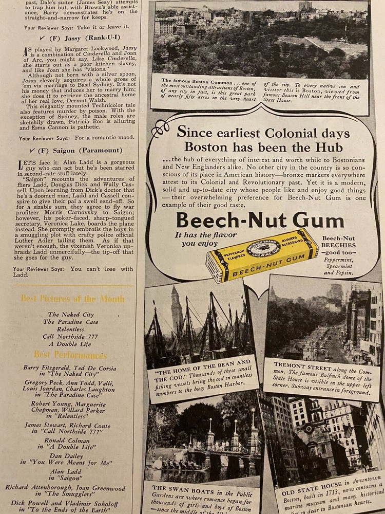 Beech Nut Gum, Vintage Print Ad
