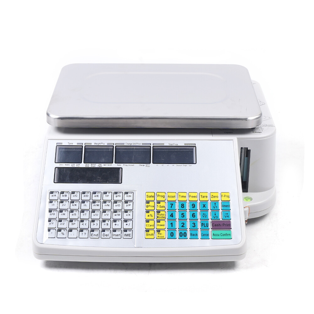 Commercial Digital Price Computing Scale with Label Barcode Printer 66 Lbs 110V