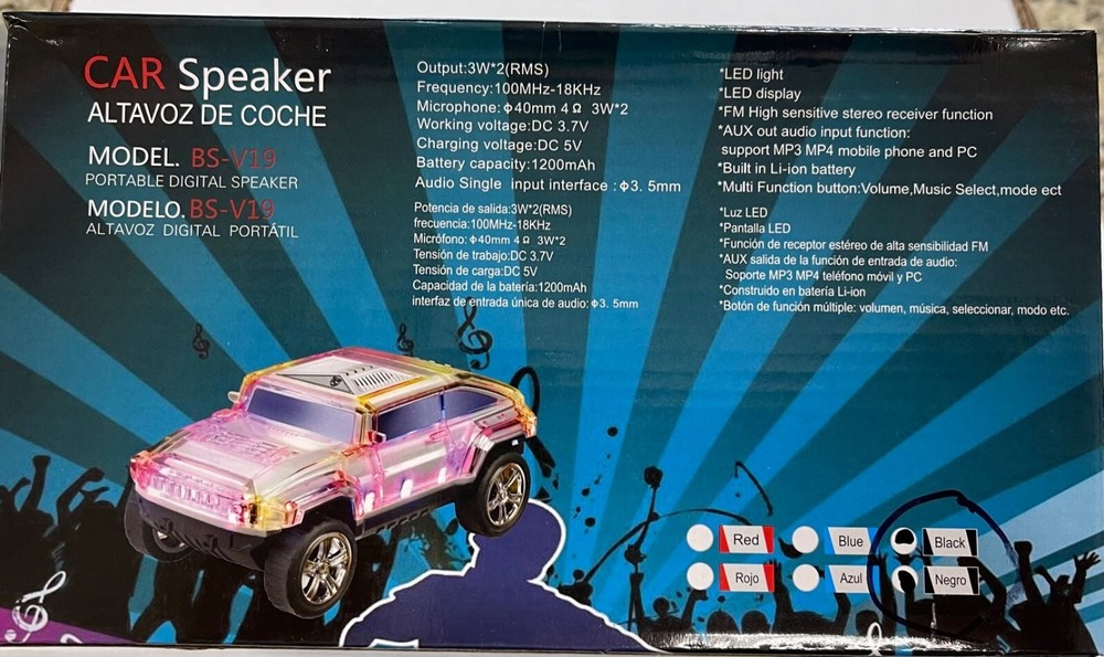 BLUETOOTH SPEAKER Ridgeway BS-v19 Hummer Black
