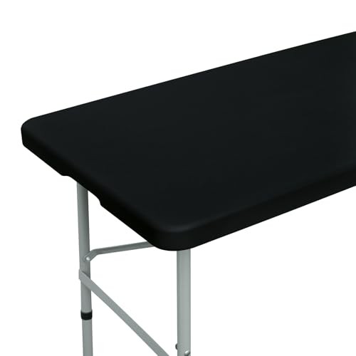 Fitted Rectangle Tablecloth 24 x 48 Inch Elastic 48" x 24" (Rectangular) Black