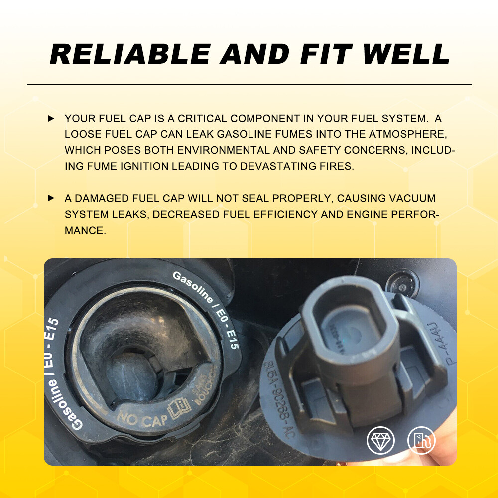 Locking Gas Cap Lock Fuel Cap w/Key 8U5Z-9C268-B Fits For Ford F-150 2009-2014