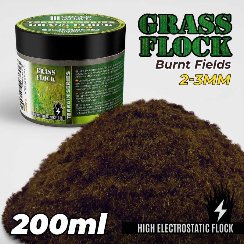 Green Stuff World 11149 Static Grass Flock 2-3mm 200ml - BURNT FIELDS