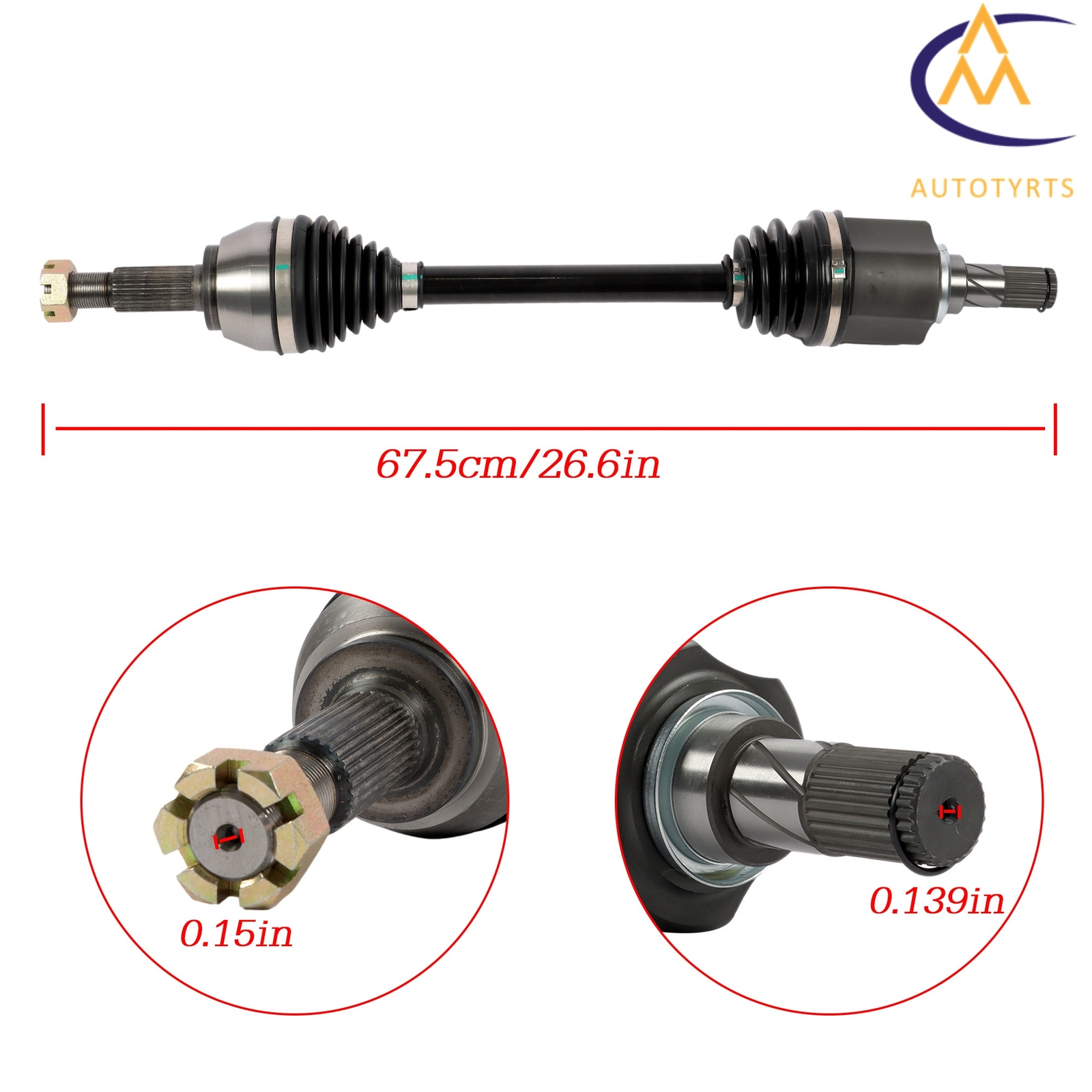 For Nissan Rogue 2008-2013 Front Driver Side CV Axle Shaft Assembly NCV53911