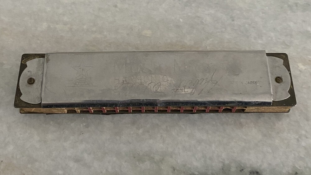 Vintage Music Master Hubert Wells Signed Harmonica