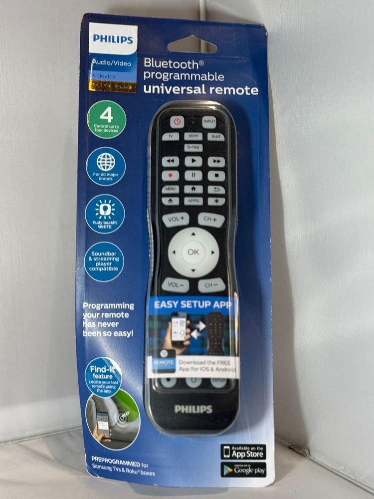 Philips 4 Device Bluetooth Programmable Universal Remote Control SRP4221B/27