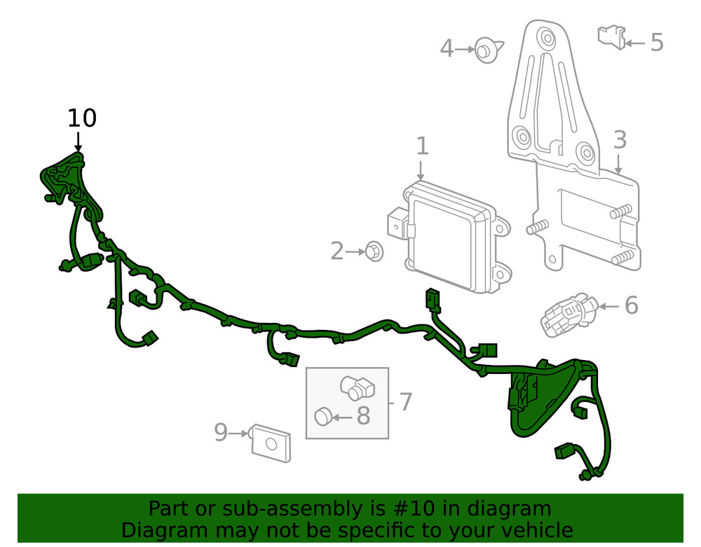 Genuine GM Front Object Alarm Sensor Wiring Harness 86797656