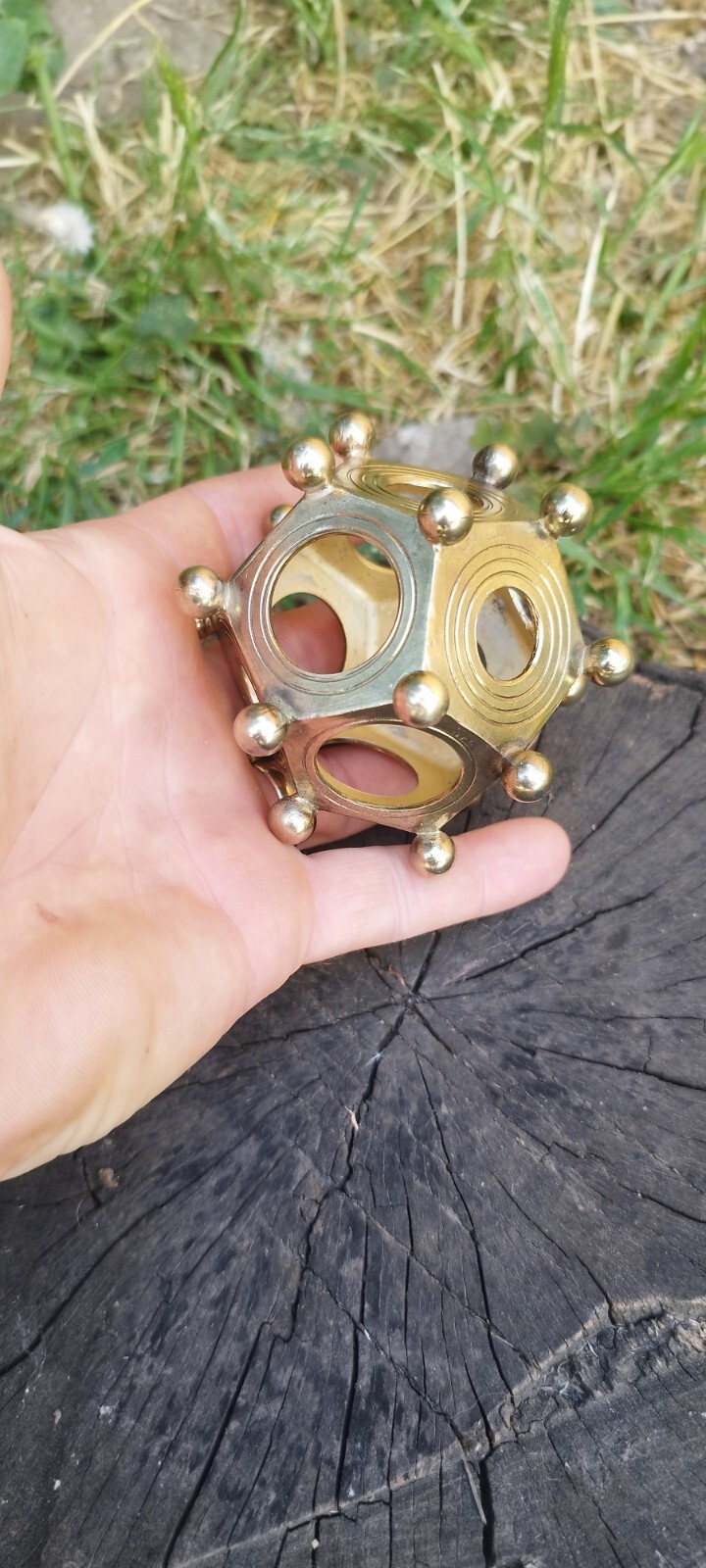 Handmade bronze Roman dodecahedron