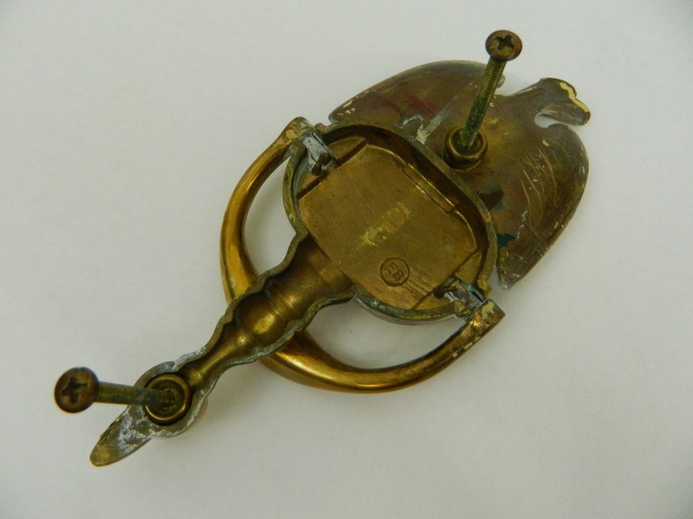 Vintage Brass Door Knocker Spread Eagle Engraved "Cherry"