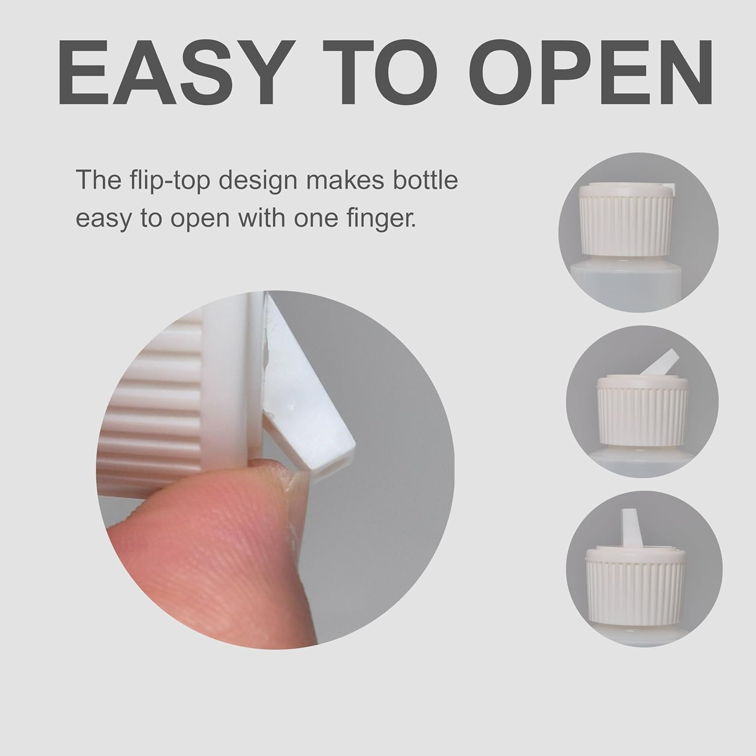 Translucent Squeeze Plastic Bottles with Flip Top Caps, 2 Oz TSA Approved, Set o