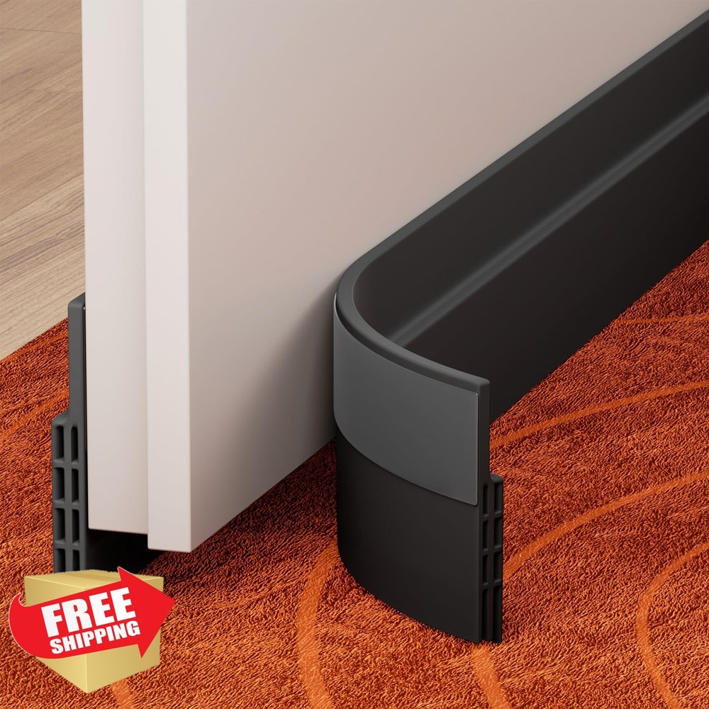 GroTheory 2 Pack Under Door Draft Stopper 39" Black