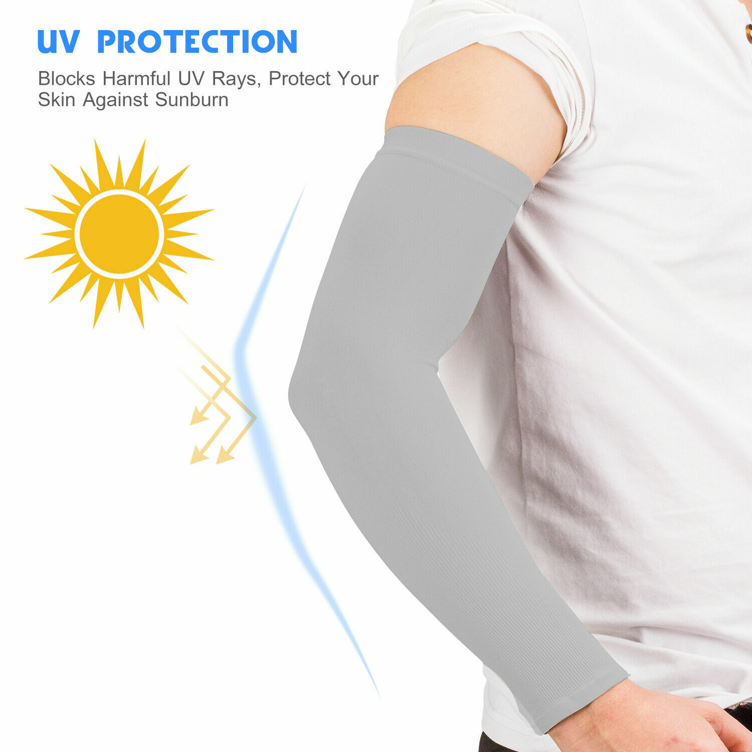 3-5 Pairs Cooling Arm Sleeves Cover UV Sun Protection Outdoor Basketball Sport