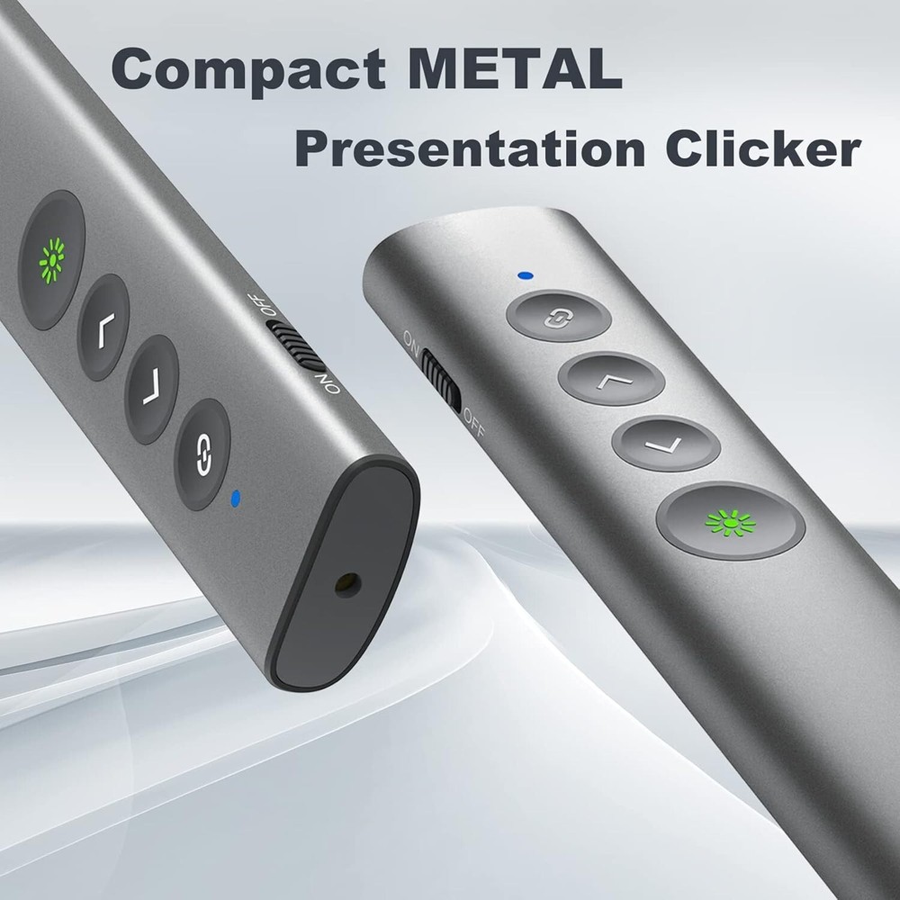 Versatile USB-C Presentation Clicker with Rechargeable Battery and Laser Pointer
