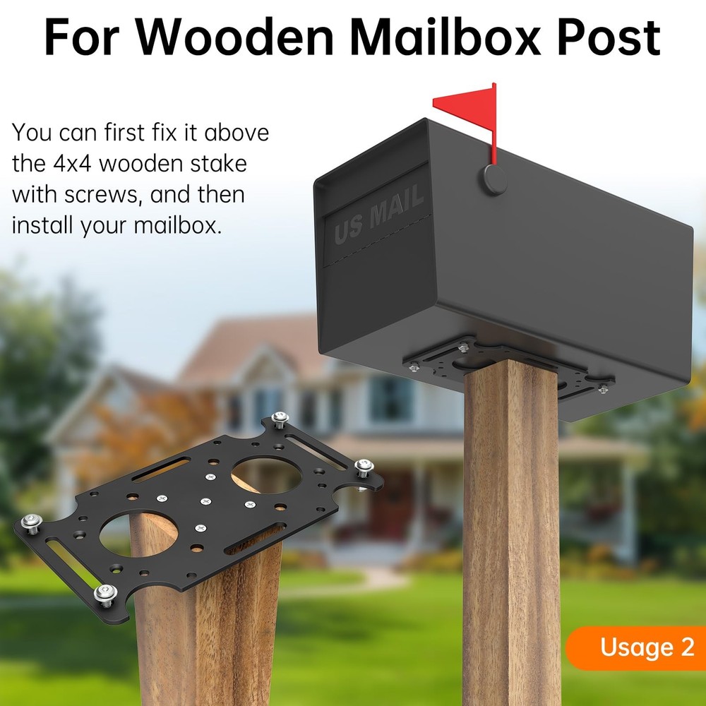 Mailbox Mounting Bracket, Plate for Post Mount Extra Large, Bracket