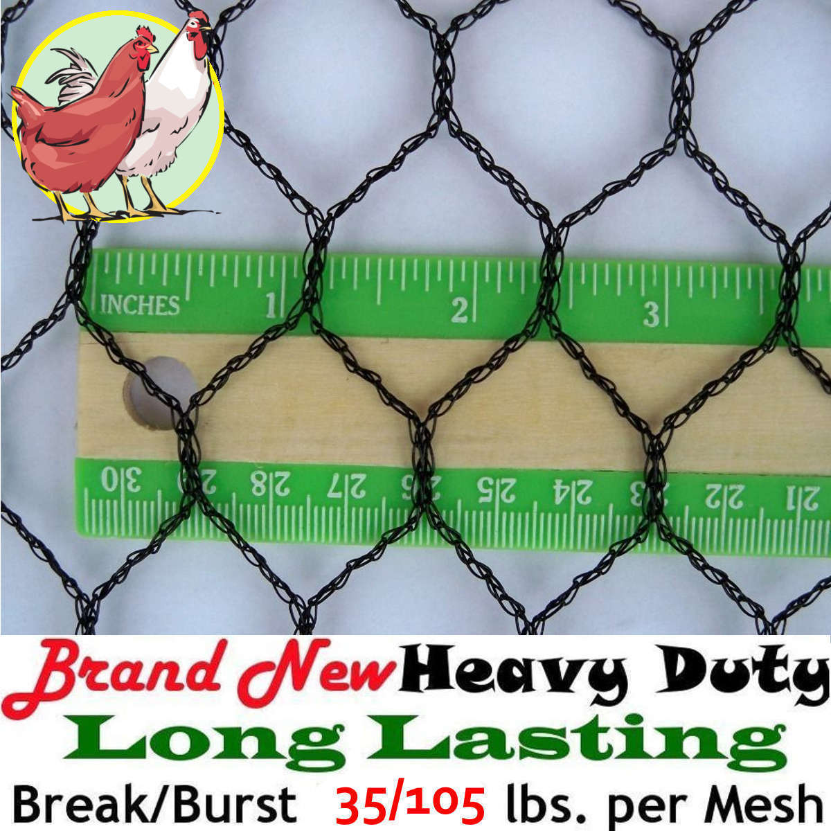 Netting Light Knitted Nets - Poultry Anti Bird Garden - 8 to 10 Year Lifespan!