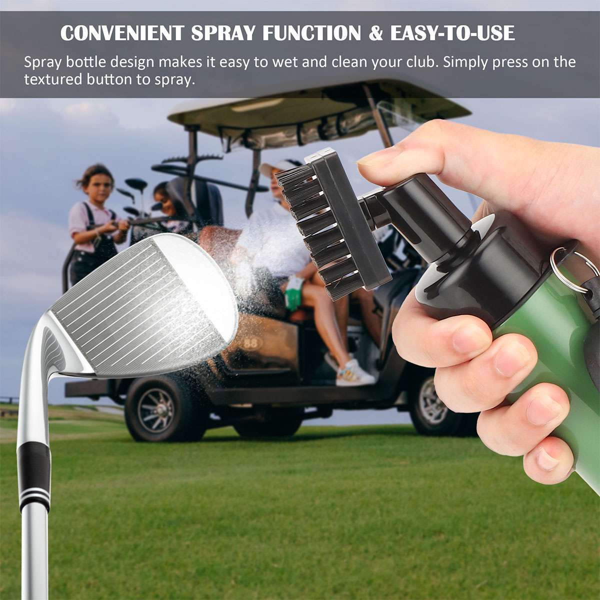 Golf Club Brush Tool Kit Groove Cleaner Cleaning Tool With Spray Water Bottle