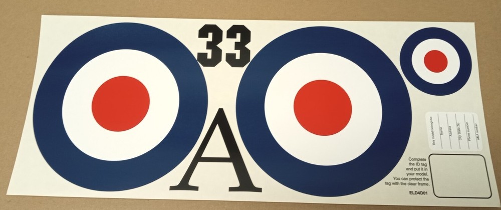 Top Flite Elder 40 RC Model Airplane OEM Decals ELD4D01