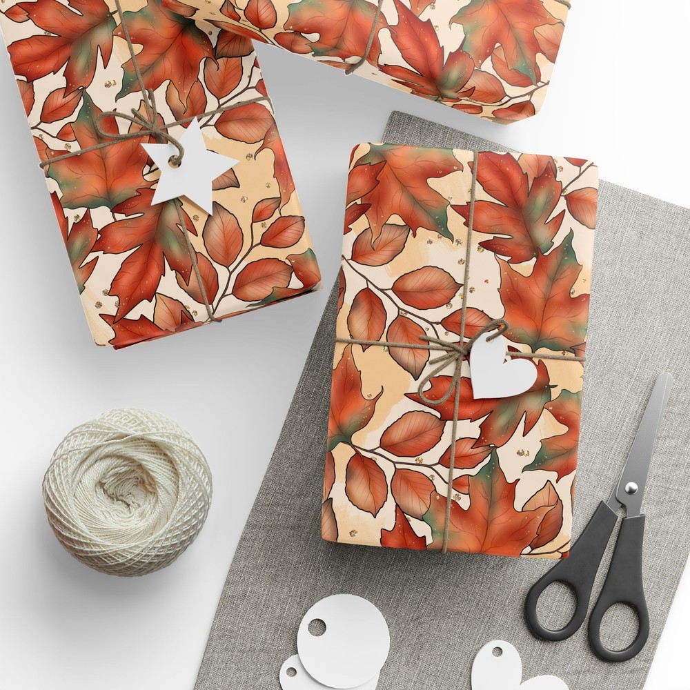 Autumn Fall Leaves Pattern Wrapping Papers