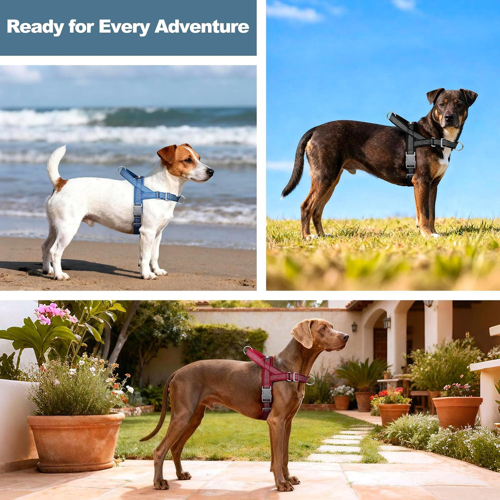 No Pull Dog Harness with Handle, Adjustable Mesh Padded Reflective Walking Harne