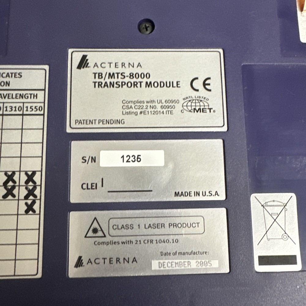 VIAVI/JDSU MT8000 With Bert Module