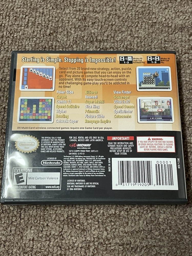 TouchMaster 2 Nintendo DS Empty Replacement Case Only No Game