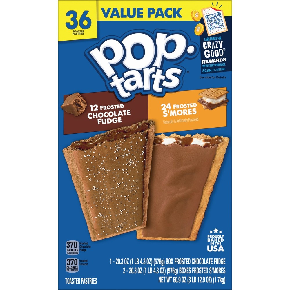 Variety Pack Toaster Pastries Snacks Value Pack 60.9 oz 36 Count)