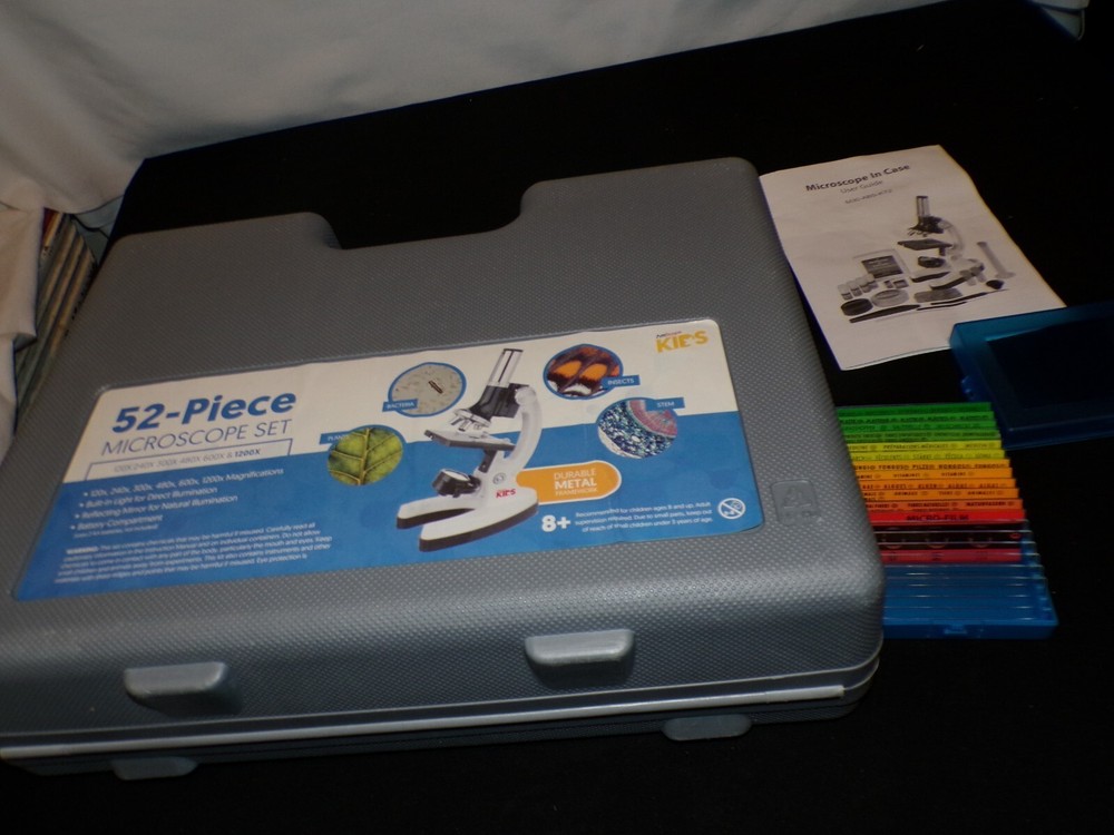 IQCrew 52-Piece Microscope Set in case wt slides